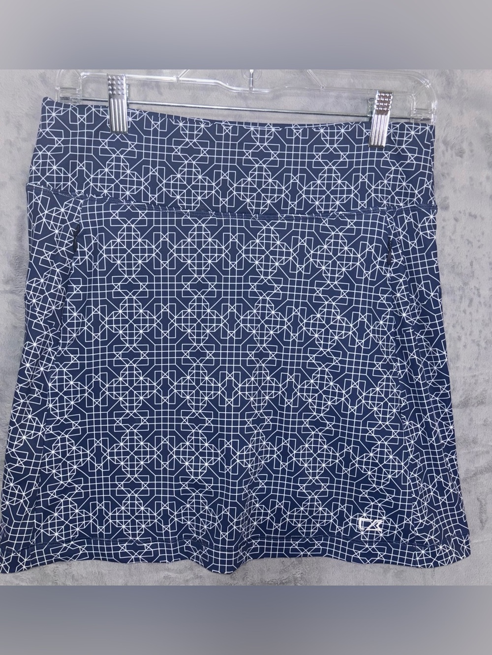 Cutter & Buck Womens Skort S Navy White Geometric Zip Pockets Golf Tennis
